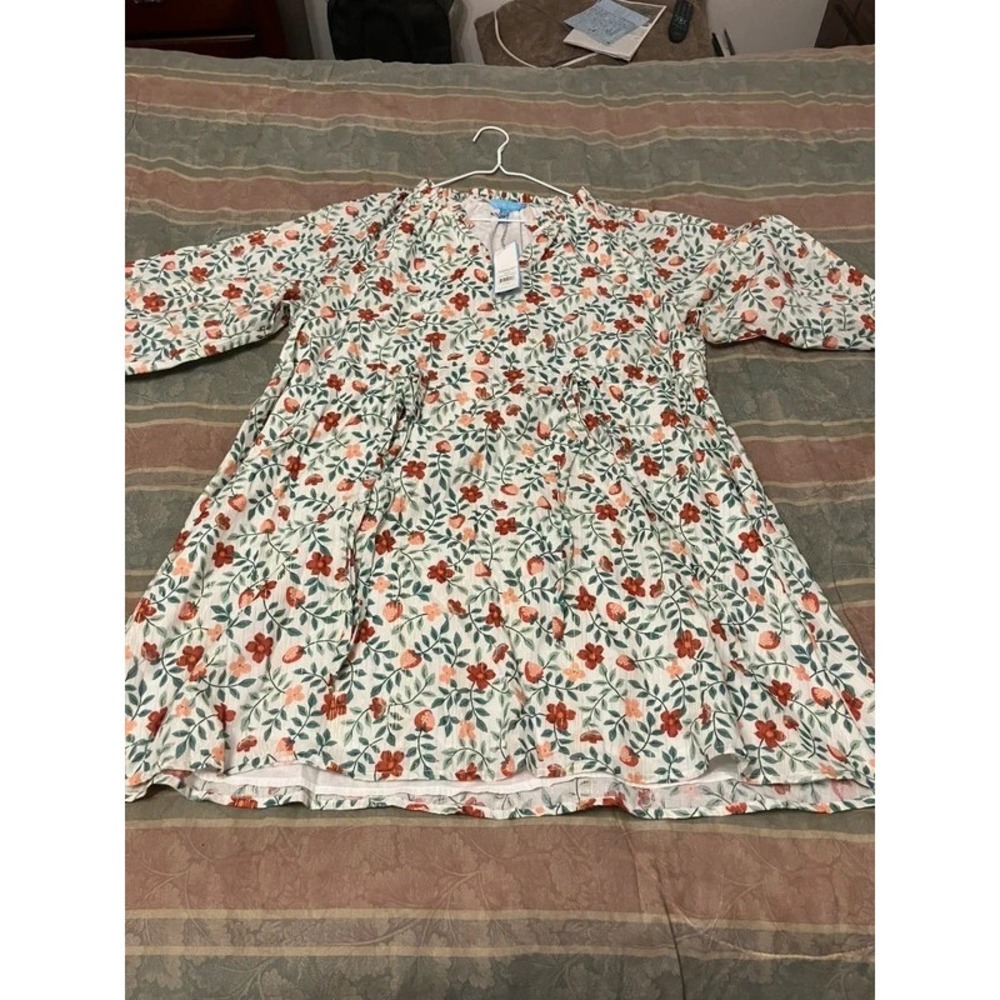Lot of (2) Draper James Xl NWT Summer Dresses Floral Strawberry Beach Vacation - Picture 3 of 14